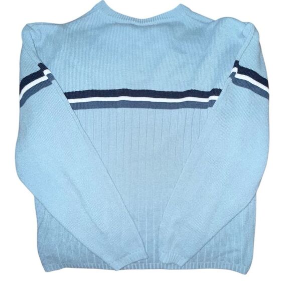 Men’s Vintage Large v-neck Faded Glory striped Fall Winter sweater - Picture 5 of 6